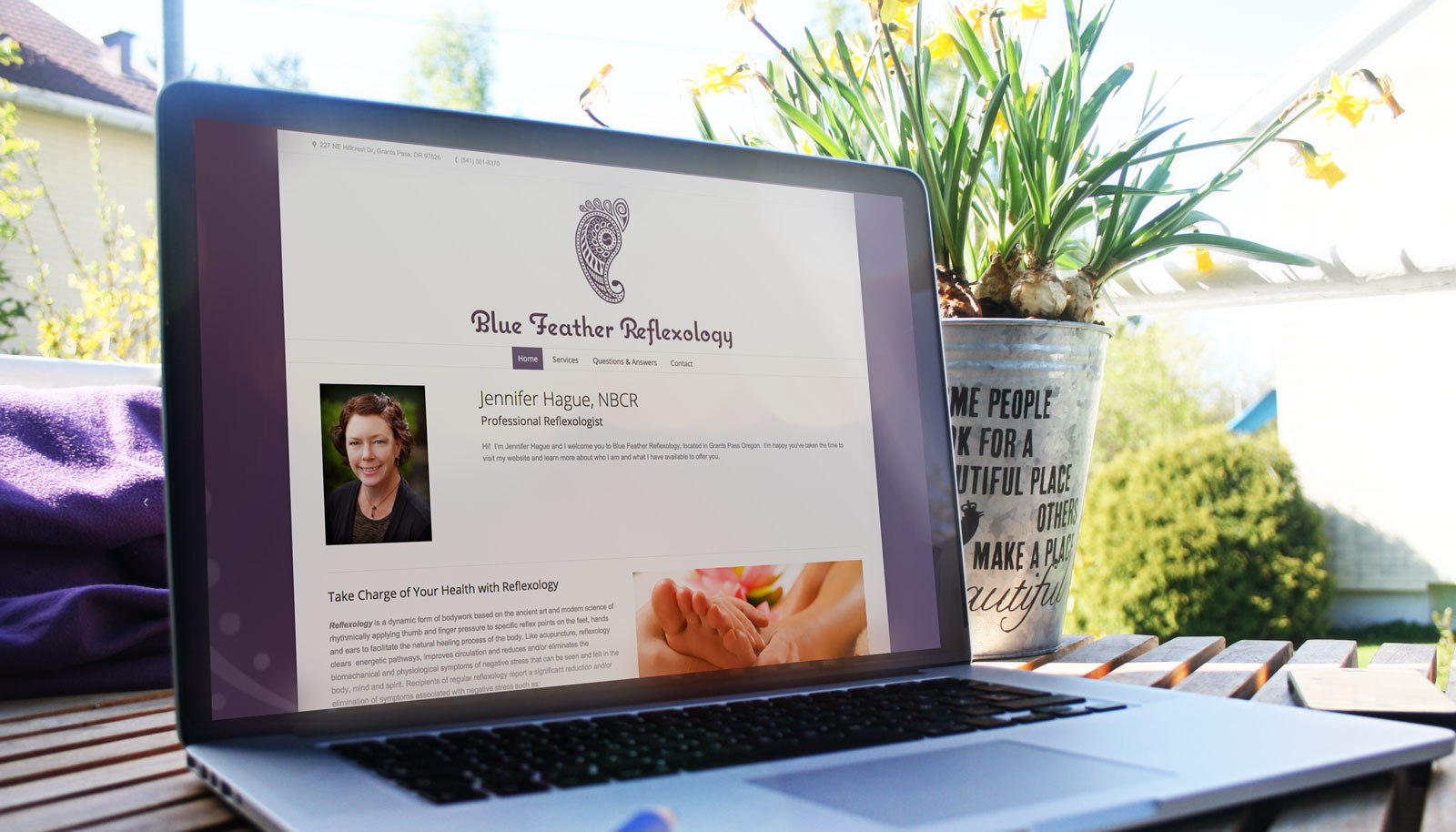 Blue Feather Reflexology Website Design