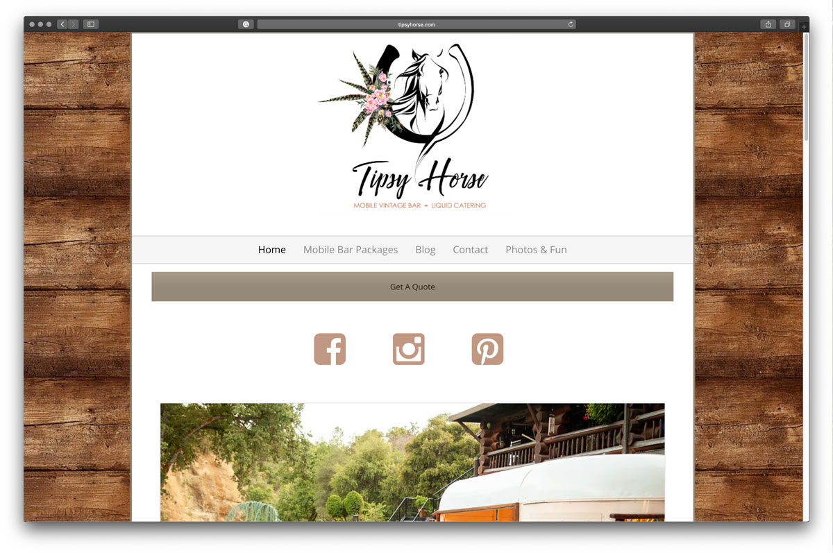 Tipsyhorse.com website redesign - before photo.